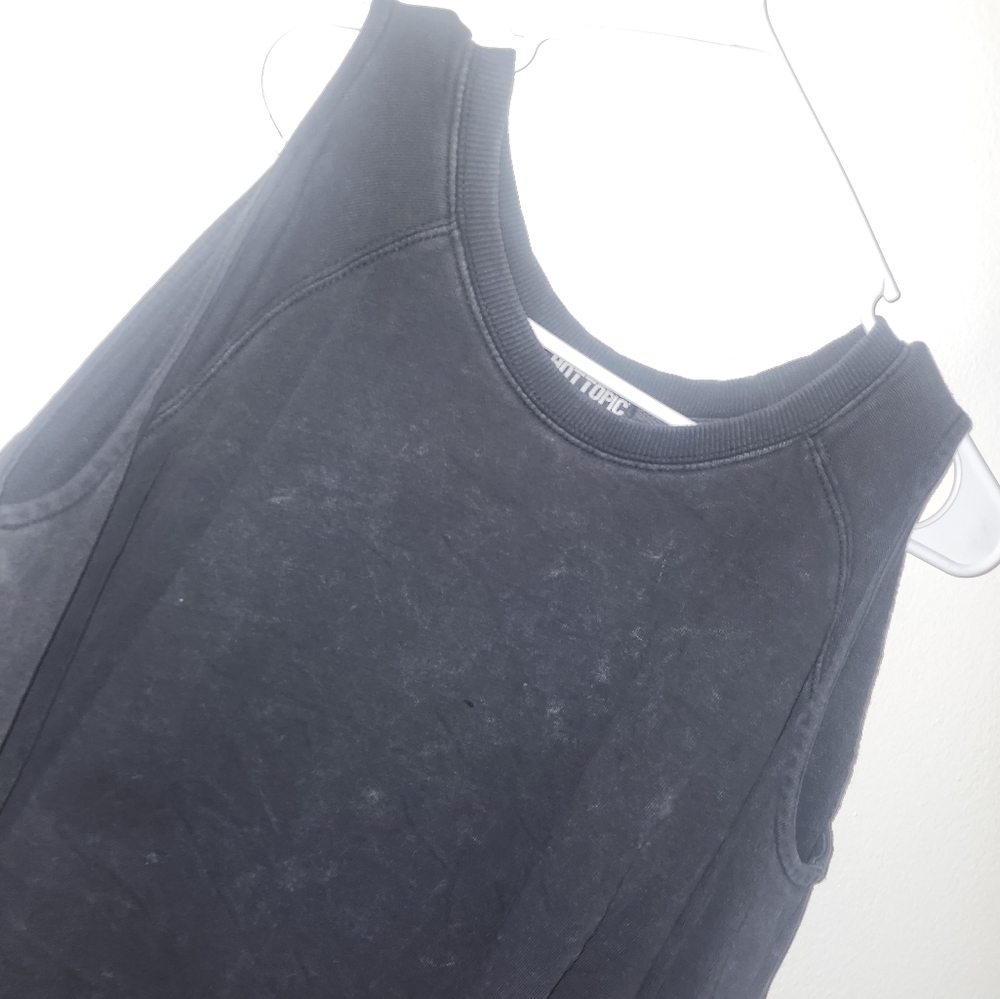 Hot topic light wash shoulder top